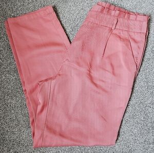 Size 12 / 44 NAF NAF Coral Pants Ruffle Paperbag Waist With Sheen